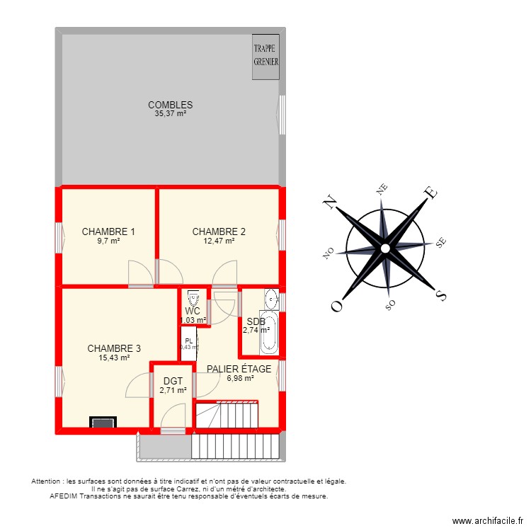 BI 17467 - . Plan de 26 pièces et 239 m2