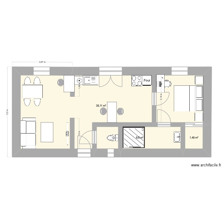 2TNE2 SAVI TIMEO². Plan de 3 pièces et 46 m2