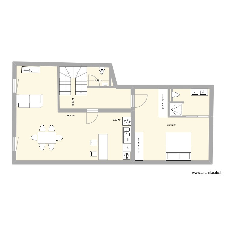 Etage 1 New Patou Appartement. Plan de 0 pièce et 0 m2