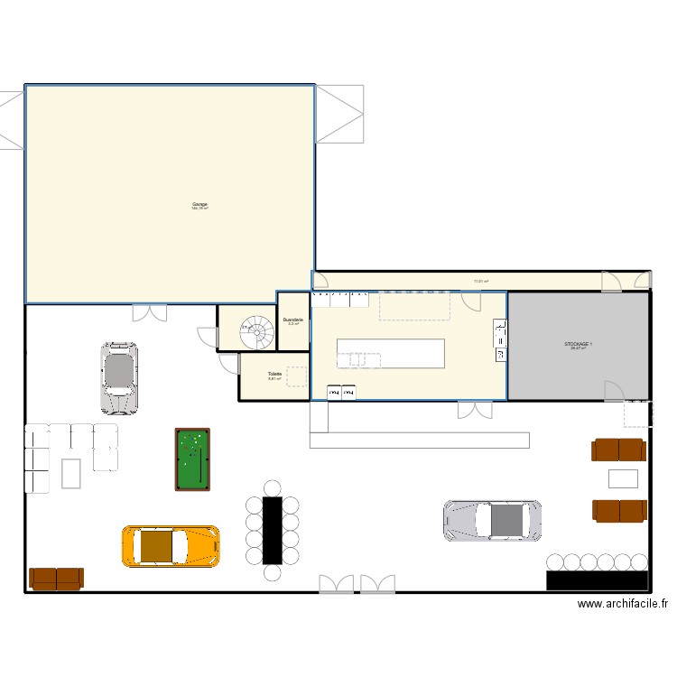 TRAVAIL NUL2. Plan de 6 pièces et 195 m2