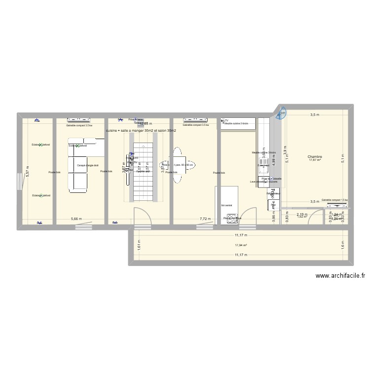 la roussiliere. Plan de 5 pièces et 111 m2