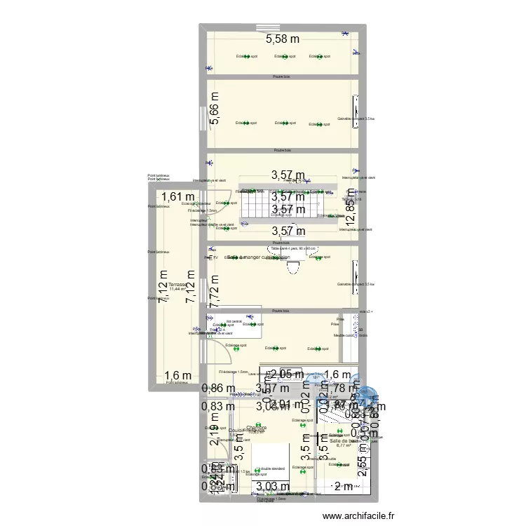 la roussiliere. Plan de 14  et 201 m²