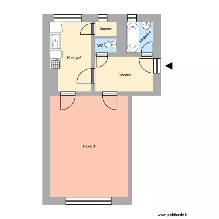Březinova 1984, byt 1. Plan de 13 Pièces et 165 m²