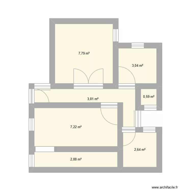 Maison. Plan de 7  et 28 m²