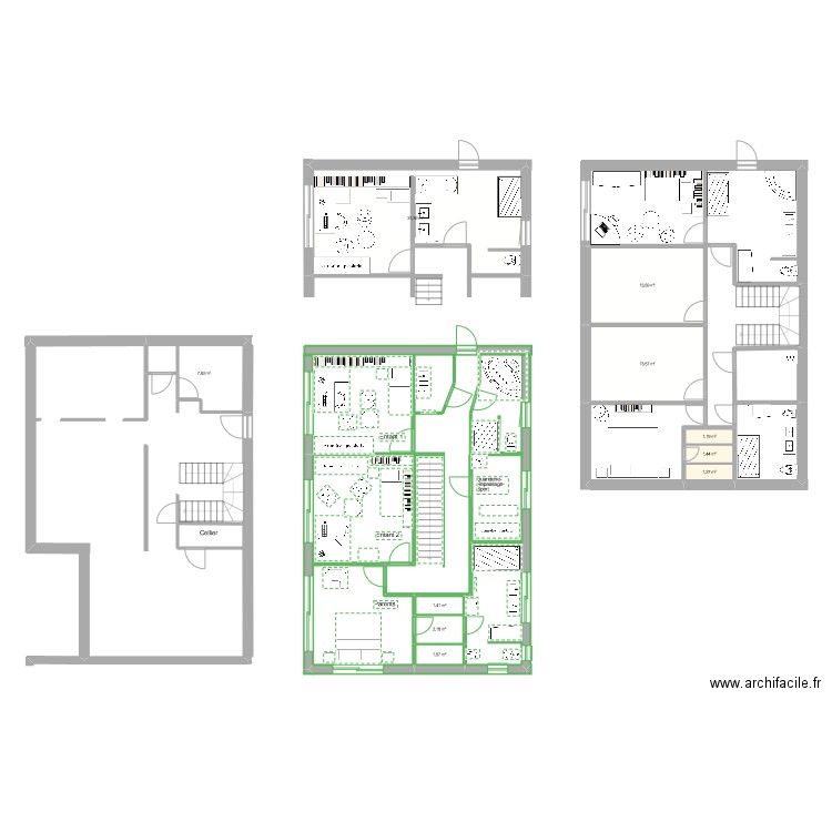 Myers 1er étage 2enfants. Plan de 10 pièces et 75 m2