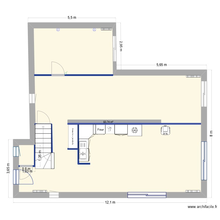 maison de claudio. Plan de 1 pièce et 94 m2