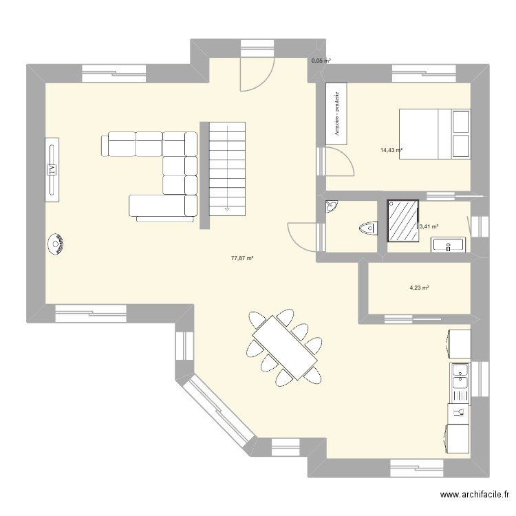 Projet maison. Plan de 5 pièces et 100 m2