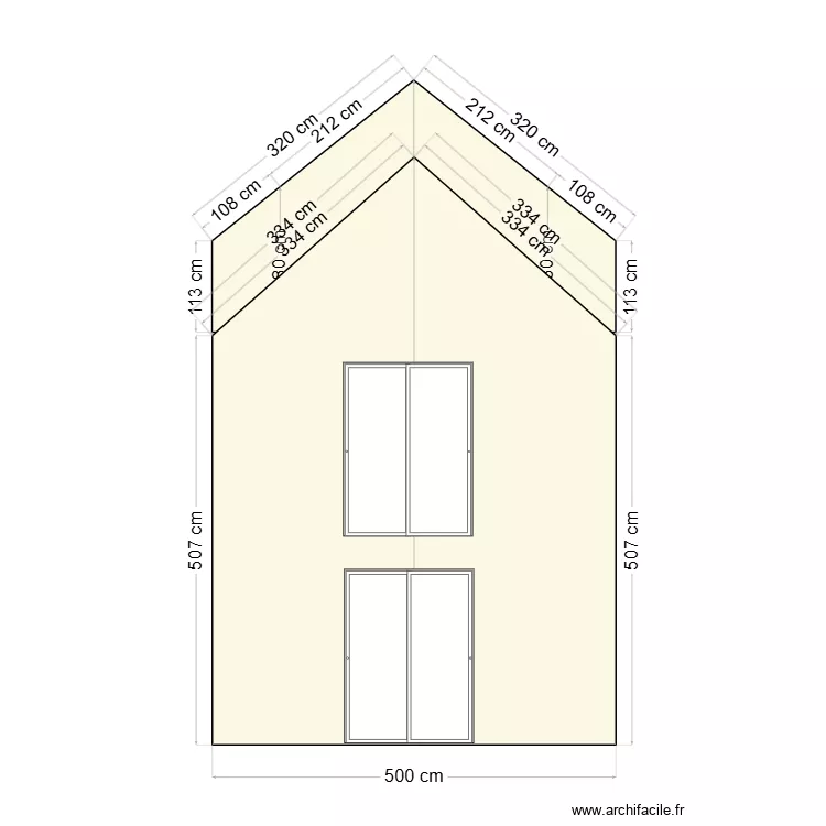 pignon sud grange sans soucis. Plan de 
