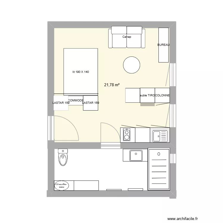 GREG PLAN APPART. Plan de 1  et 22 m²