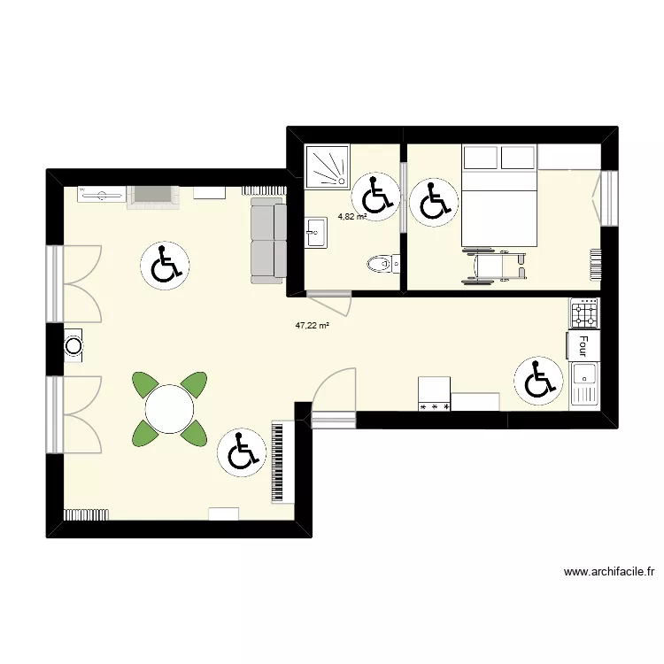 MPR. Plan de 2  et 52 m²