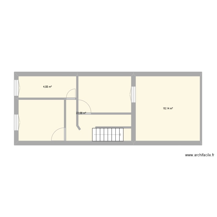 380. Plan de 3 pièces et 43 m2