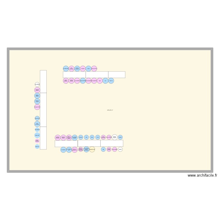 bar mitzvah Raphi. Plan de 1 pièce et 374 m2