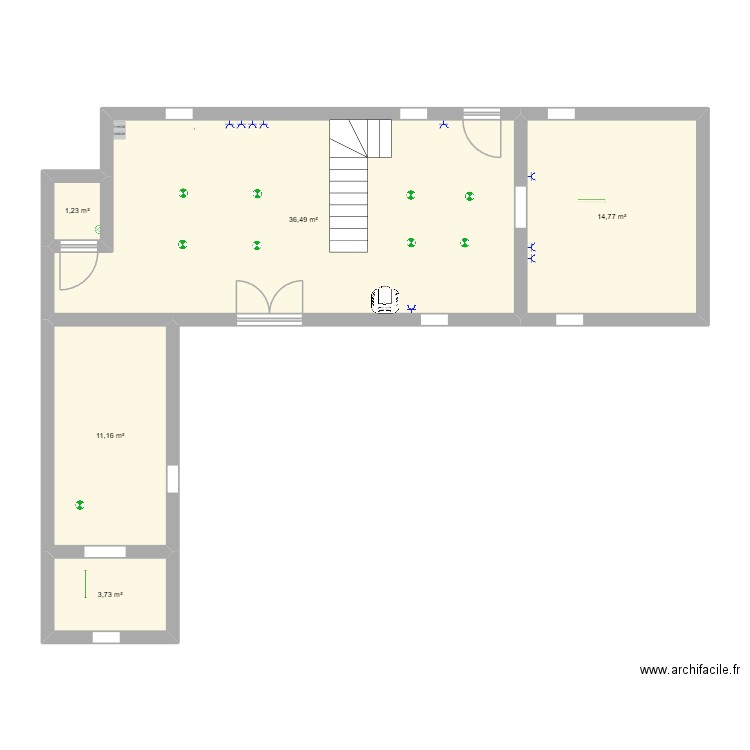 Templeuve Maison. Plan de 9 pièces et 120 m2