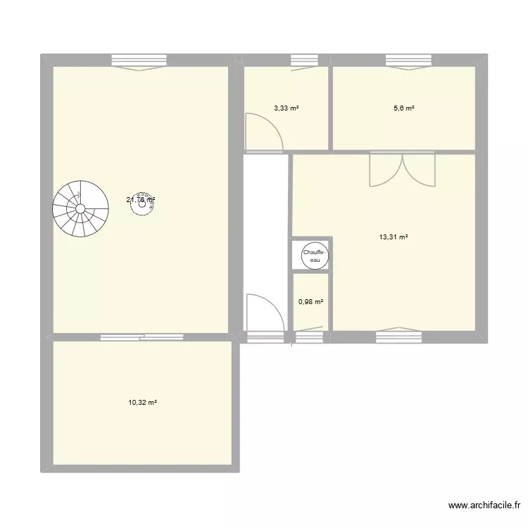 Vieux Moulin. Plan de 6 Pièces et 55 m² Vieux Moulin. Plan de 6 Pièces et 55 m²