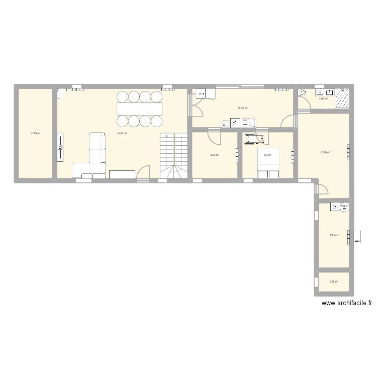 Maison1. Plan de 9 pièces et 119 m2