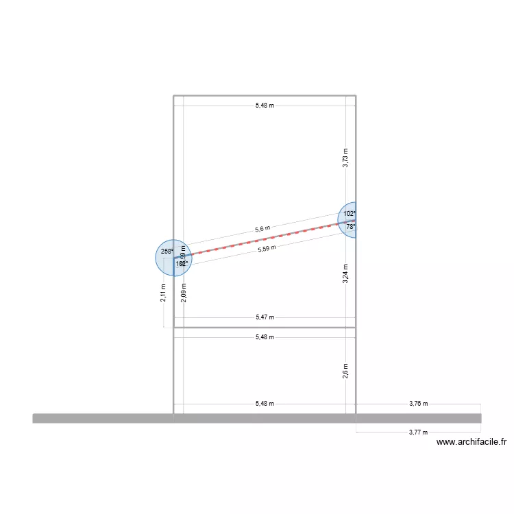 COUPE 4. Plan de 2  et 52 m²