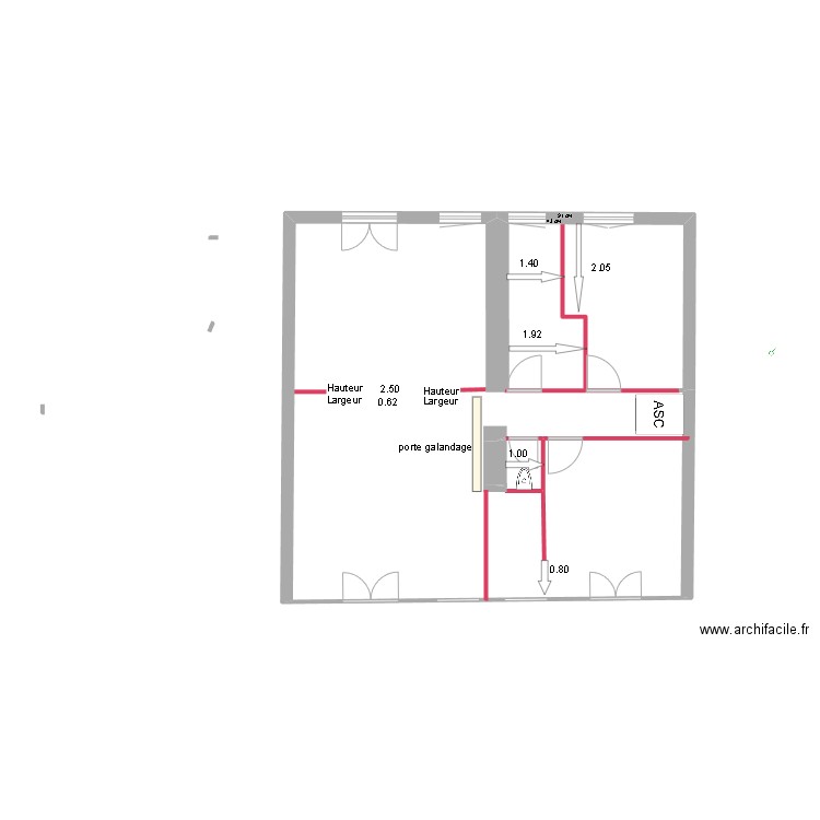 placo 2. Plan de 0 pièce et 0 m2