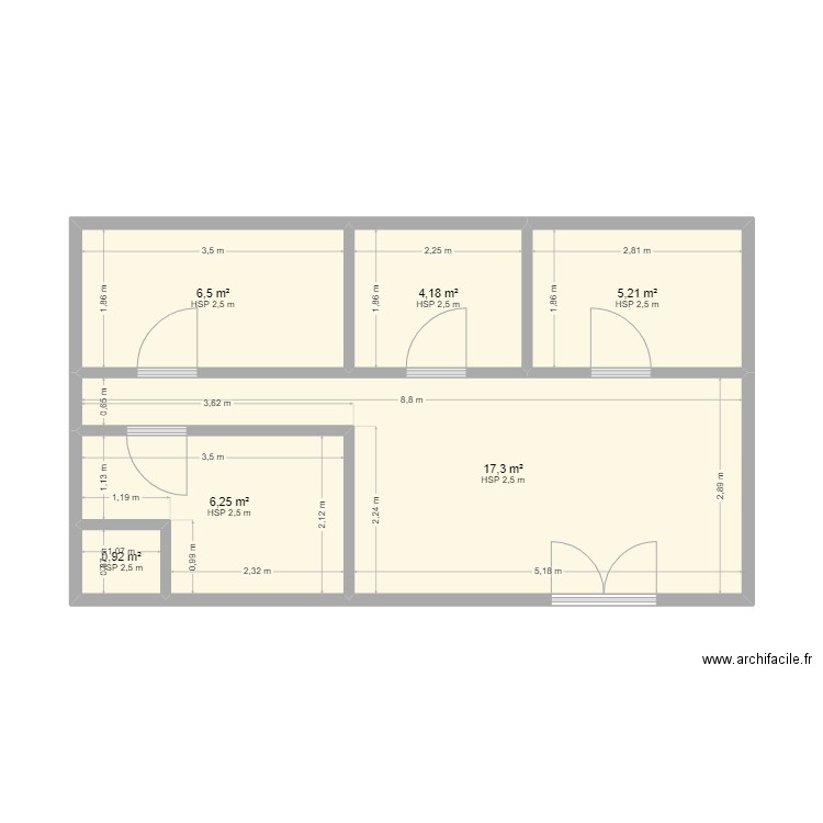 SIMPLE. Plan de 6 pièces et 40 m2