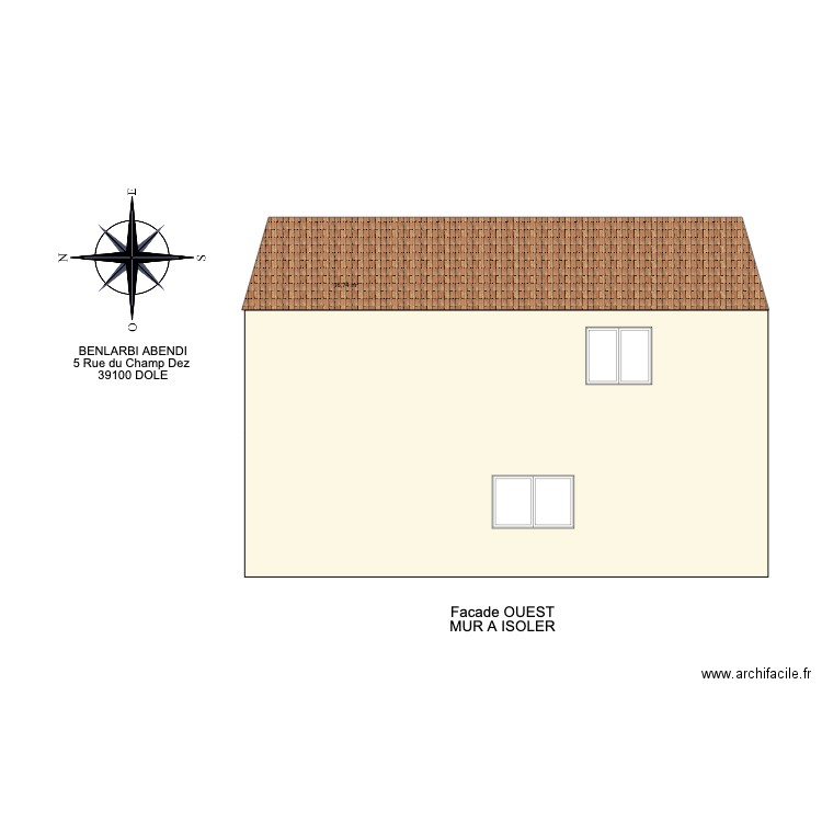 BENLARBI ADBENBI FACADE OUEST. Plan de 0 pièce et 0 m2