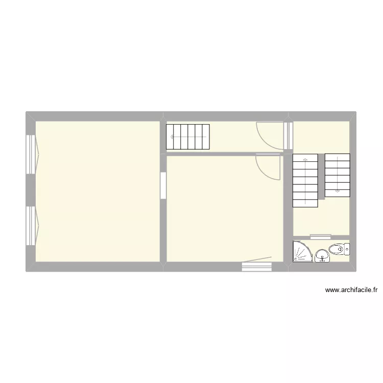 n+2 bernard. Plan de 5  et 45 m²