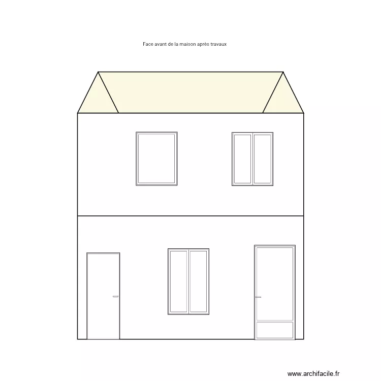 Facade avant après. Plan de Facade avant après. Plan de