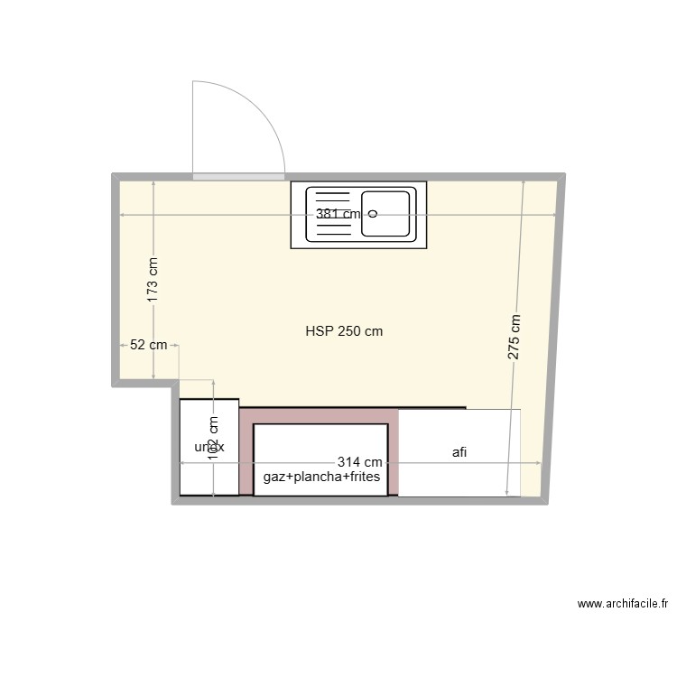 les tables des commeres. Plan de 1 pièce et 10 m2