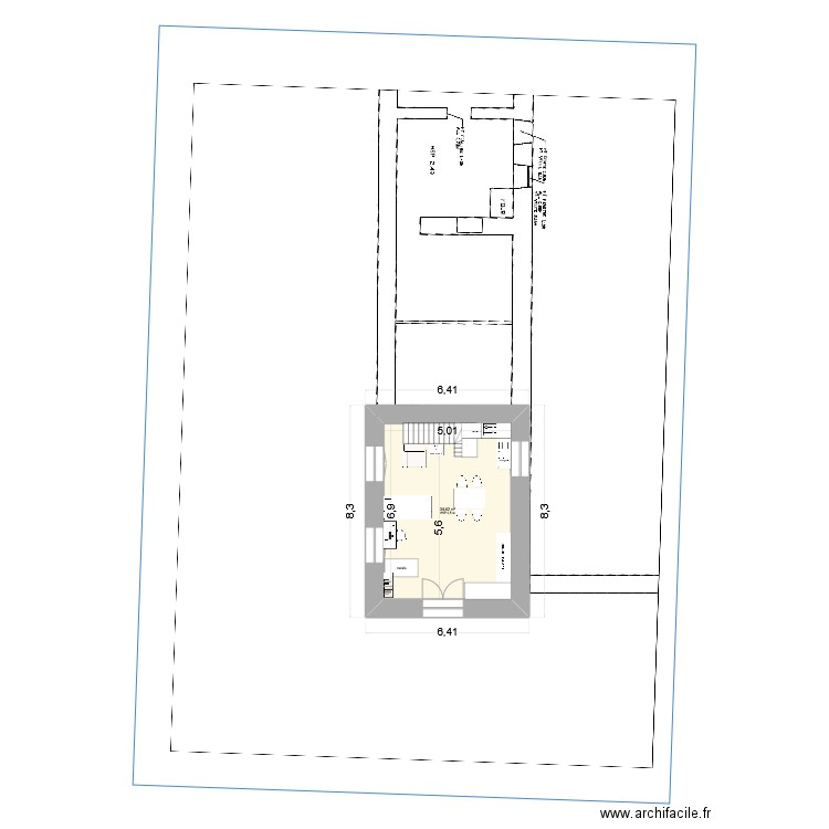 Longère escalier ouest fenetre nord. Plan de 0 pièce et 0 m2
