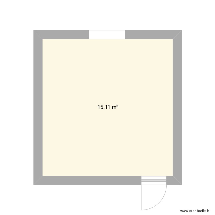 CHAMBRE. Plan de 1 pièce et 15 m2