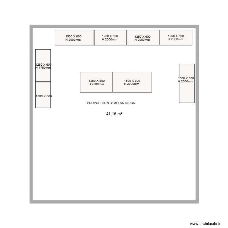LOUIS MARTIN ETAGERE AU DESSUS PRODUC. Plan de 1 pièce et 41 m2