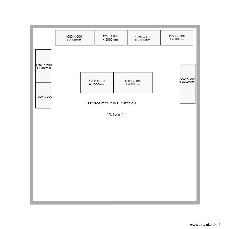 LOUIS MARTIN ETAGERE AU DESSUS PRODUC. Plan de 1  et 41 m²