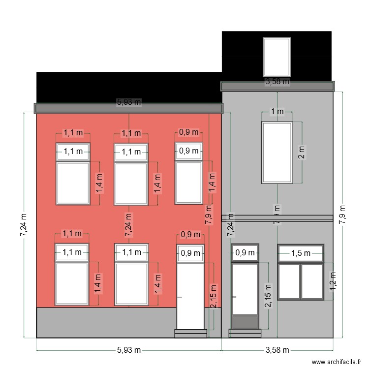 FACADE AVANT 34-32. Plan de 0 pièce et 0 m2