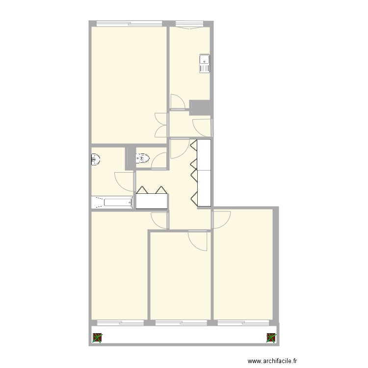 7 Basfroi. Plan de 12 pièces et 72 m2
