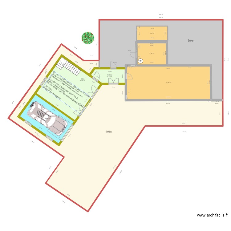 PLAN TRAVAUX SELON PC EXTENSION. Plan de 8 pièces et 330 m2