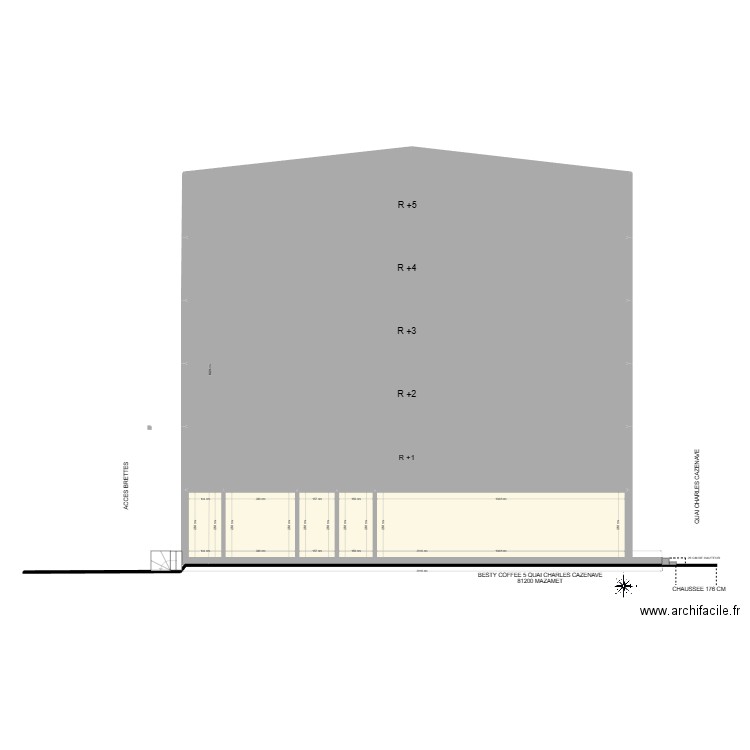 plan de coupe TRANSVERSALE AVANT. Plan de 0 pièce et 0 m2