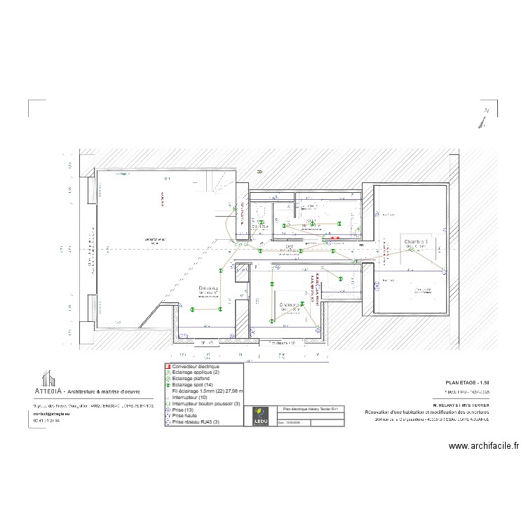 Plan électrique Helary Terrier R+1. Plan de 0 pièce et 0 m2