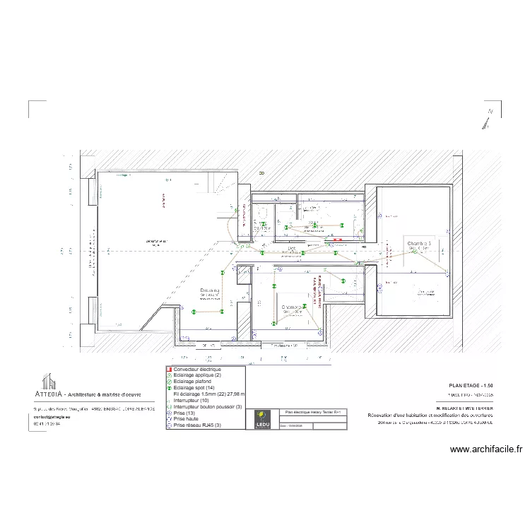 Plan électrique Helary Terrier R+1. Plan de Plan électrique Helary Terrier R+1. Plan de