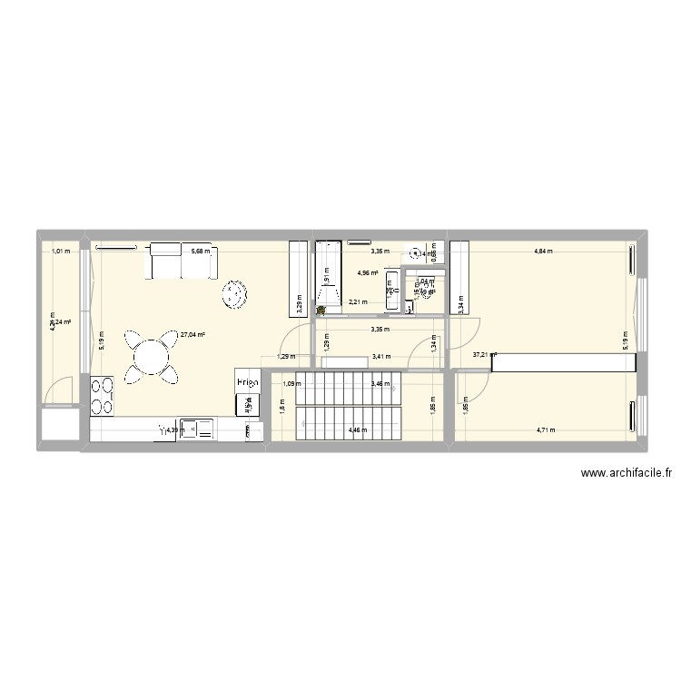 bossaerts Gwen 2. Plan de 5 pièces et 75 m2