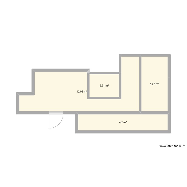 papou. Plan de 4 pièces et 24 m2