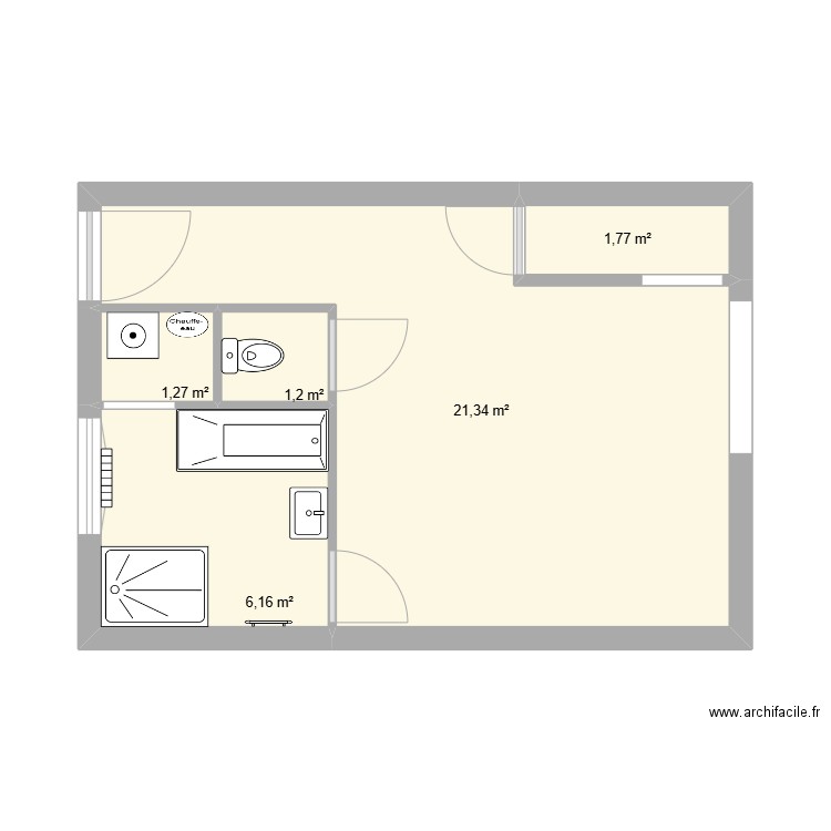 Maison Sin le noble. Plan de 5 pièces et 32 m2