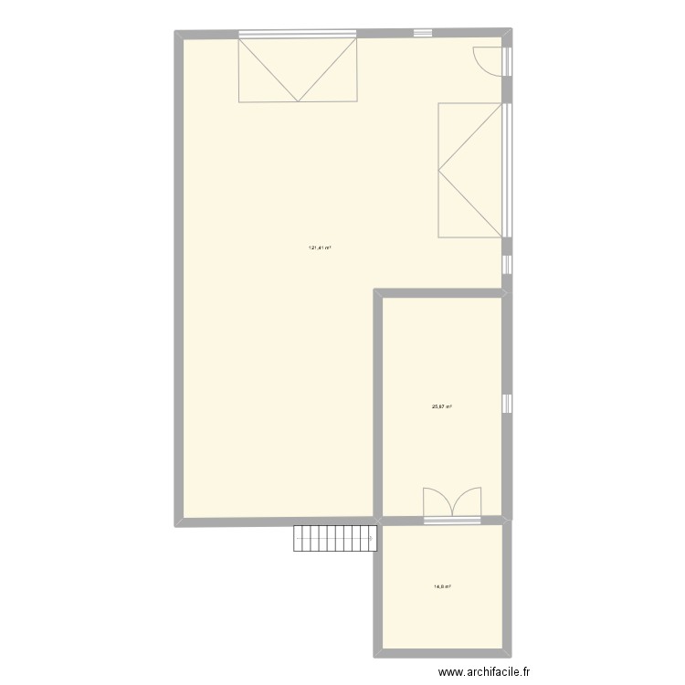Garage. Plan de 3 pièces et 162 m2