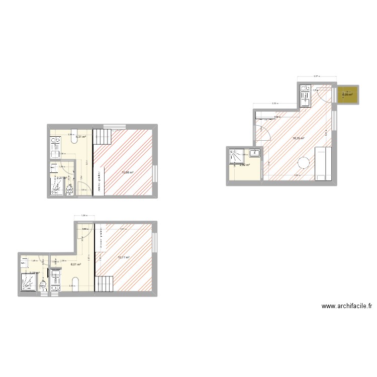 STUDIO N°4/1/3. Plan de 9 pièces et 58 m2