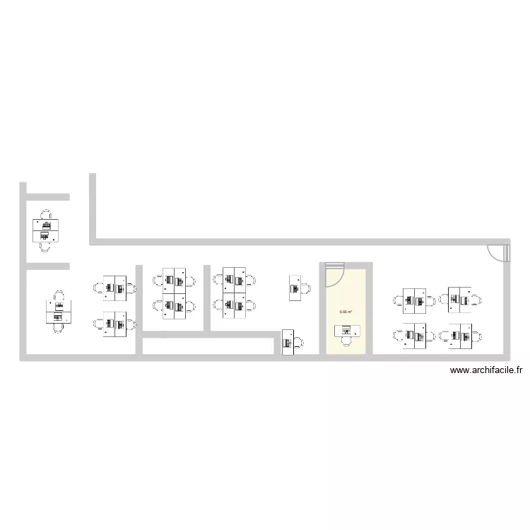 DT ES. Plan de 1 pièce et 7 m²