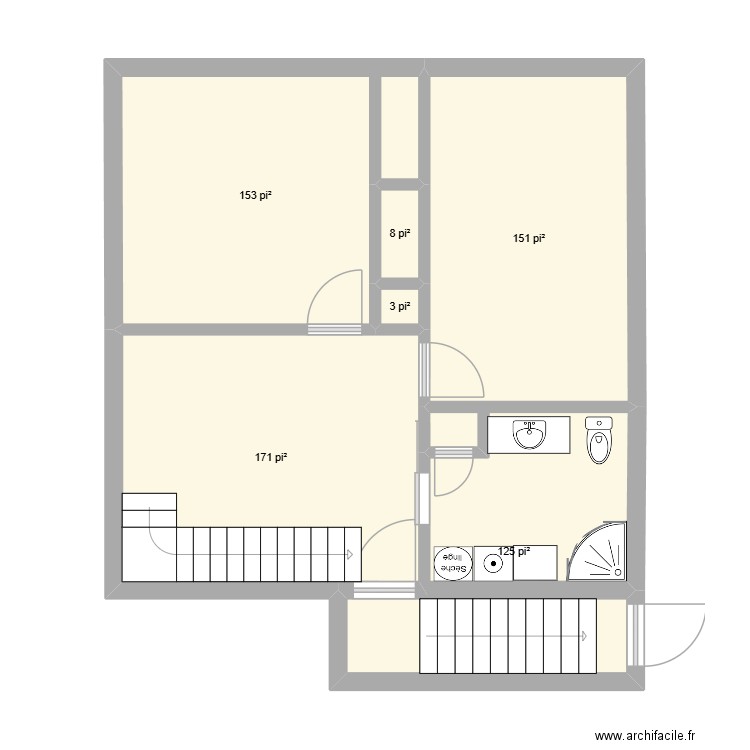FG36-C. Plan de 6 pièces et 57 m2