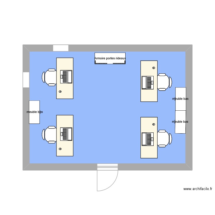 plan bureau 110_V1. Plan de 1 pièce et 26 m2