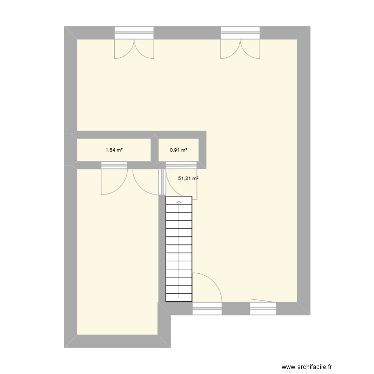 Pecqueuse. Plan de 3 pièces et 54 m2