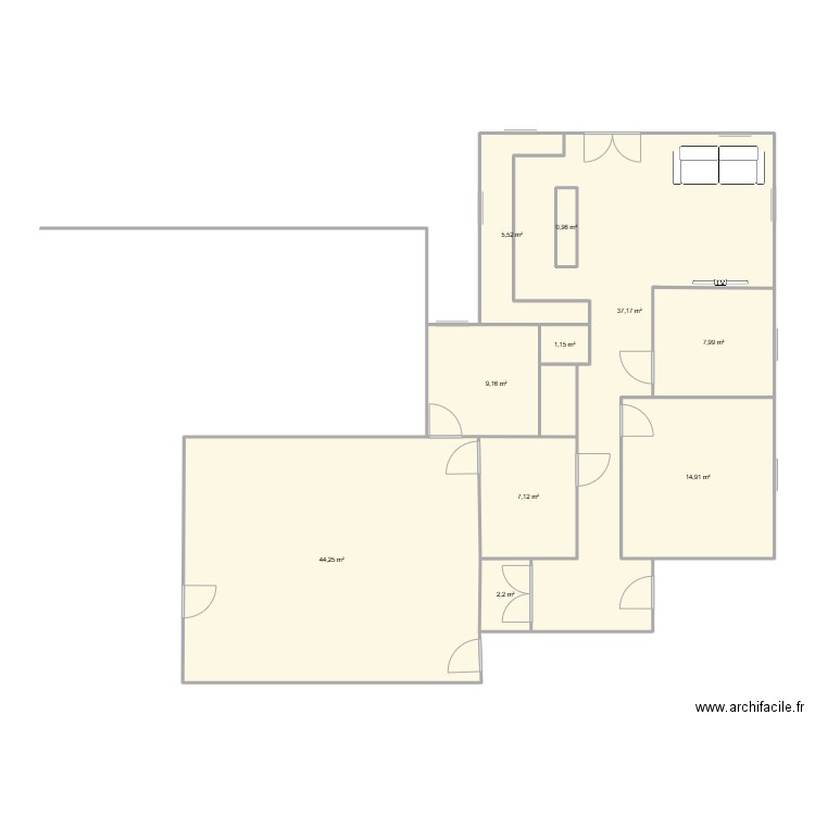 Intergeneration_version 2. Plan de 10 pièces et 132 m2