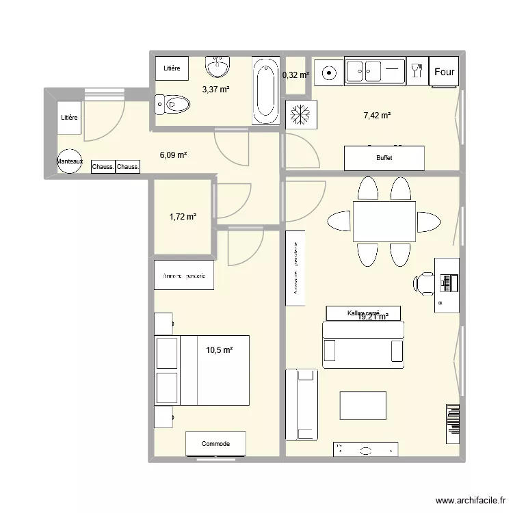 Antony. Plan de 7  et 49 m²