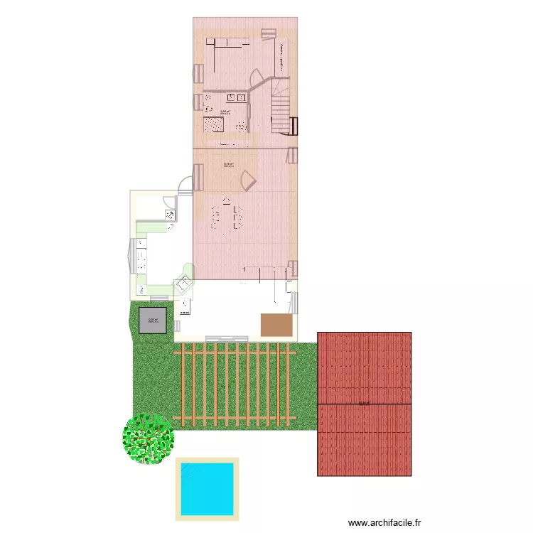 Extension Maison 02. Plan de 4  et 49 m²