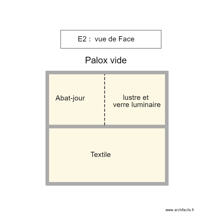 Etagere2. Plan de 2 pièces et 13 m2