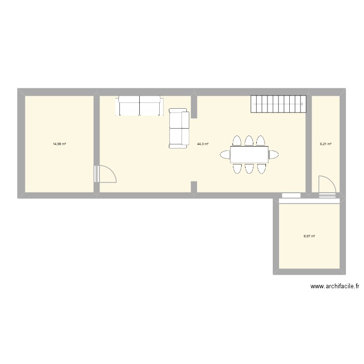 test plan maison msm. Plan de 4 pièces et 74 m2